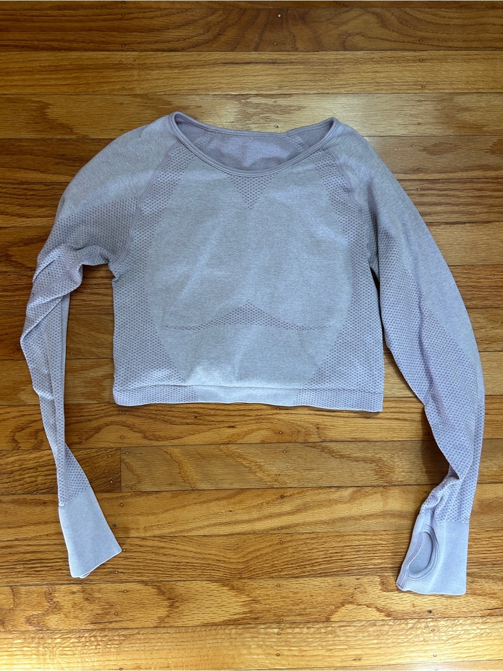 Light Lavender Activewear Long Sleeve Crop Top
